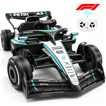 Mercedes-Benz F1 W16 24V Ride On for Kids Ages 3-8, iYofe Lithium Battery Powered Racing Go Kart w/Remote Control, Dual Motor Powered Ride On Car with Rear-Wheels Suspension, Lights, Music