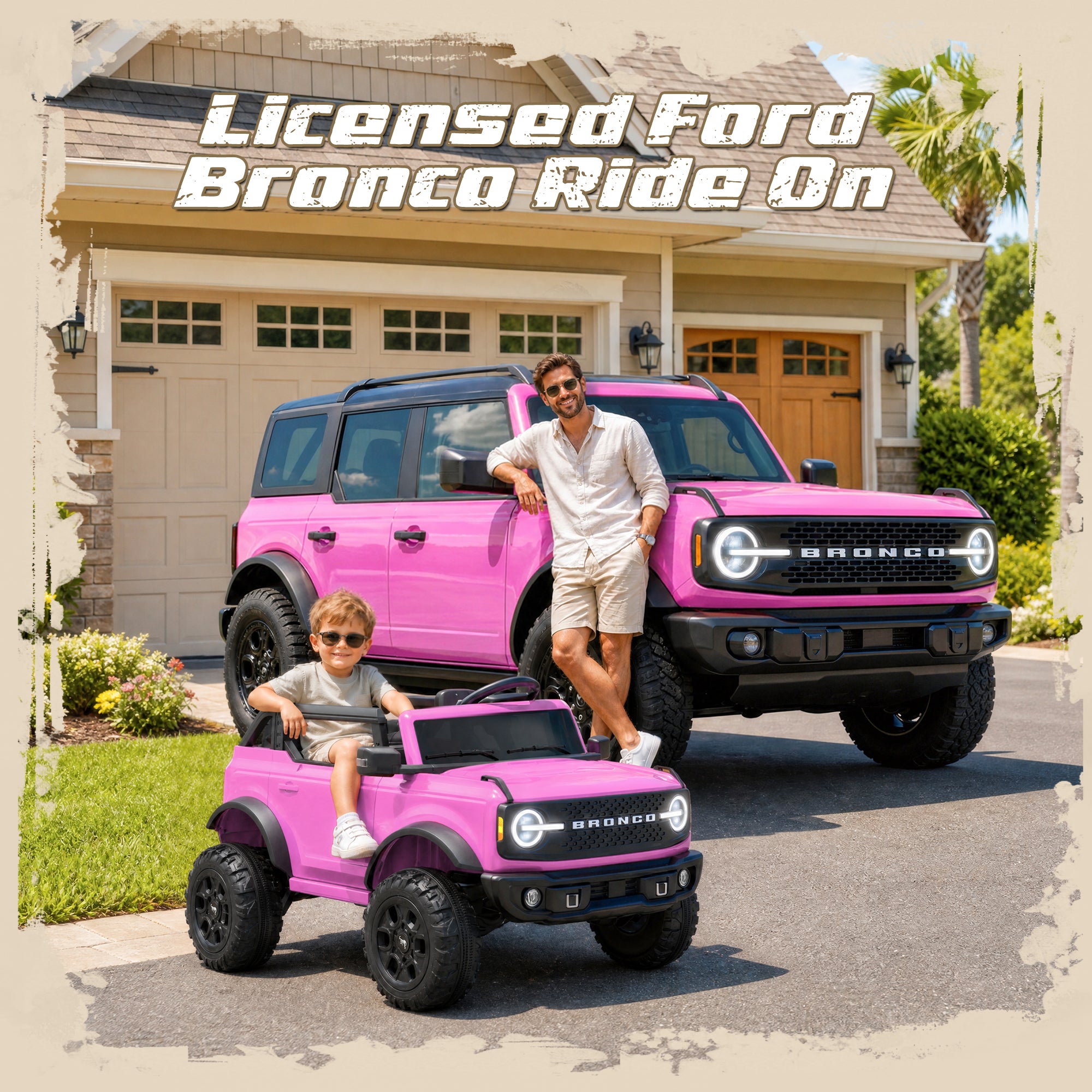 iYofe Ford Bronco Base 24V 2 Seater Ride On Car for Big Kids, Powered Ride On Toy with Parent Remote Control, Bluetooth Music, 4-Wheel Suspension, 3 Speeds, 24V Ride On for Kids Ages 3-8