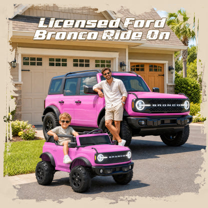 iYofe Ford Bronco Base 24V 2 Seater Ride On Car for Big Kids, Powered Ride On Toy with Parent Remote Control, Bluetooth Music, 4-Wheel Suspension, 3 Speeds, 24V Ride On for Kids Ages 3-8