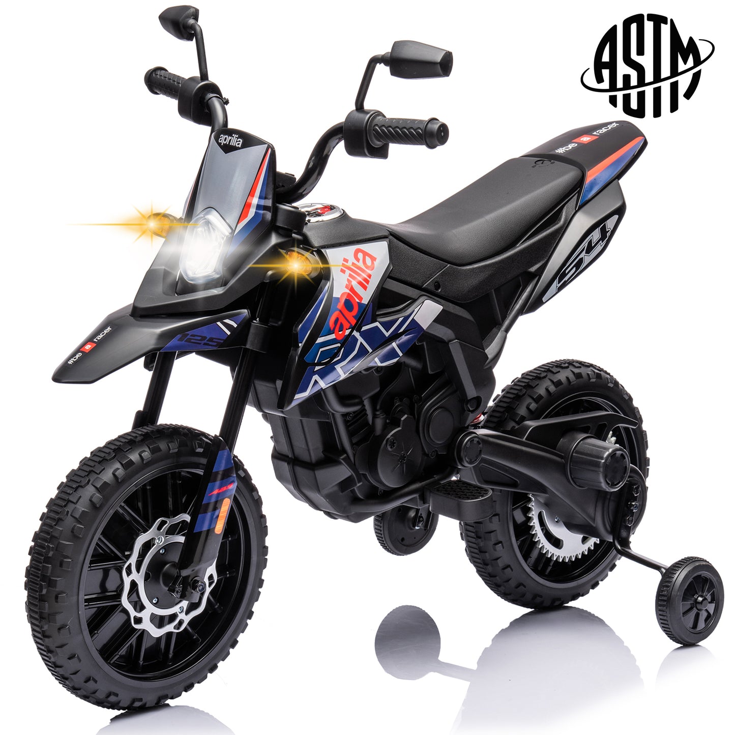 12V Ride on Motorcycle Powered Electric Dirt Bike for Kids Age 3-8, Ride on Toy for Boys and Girls, LED Light