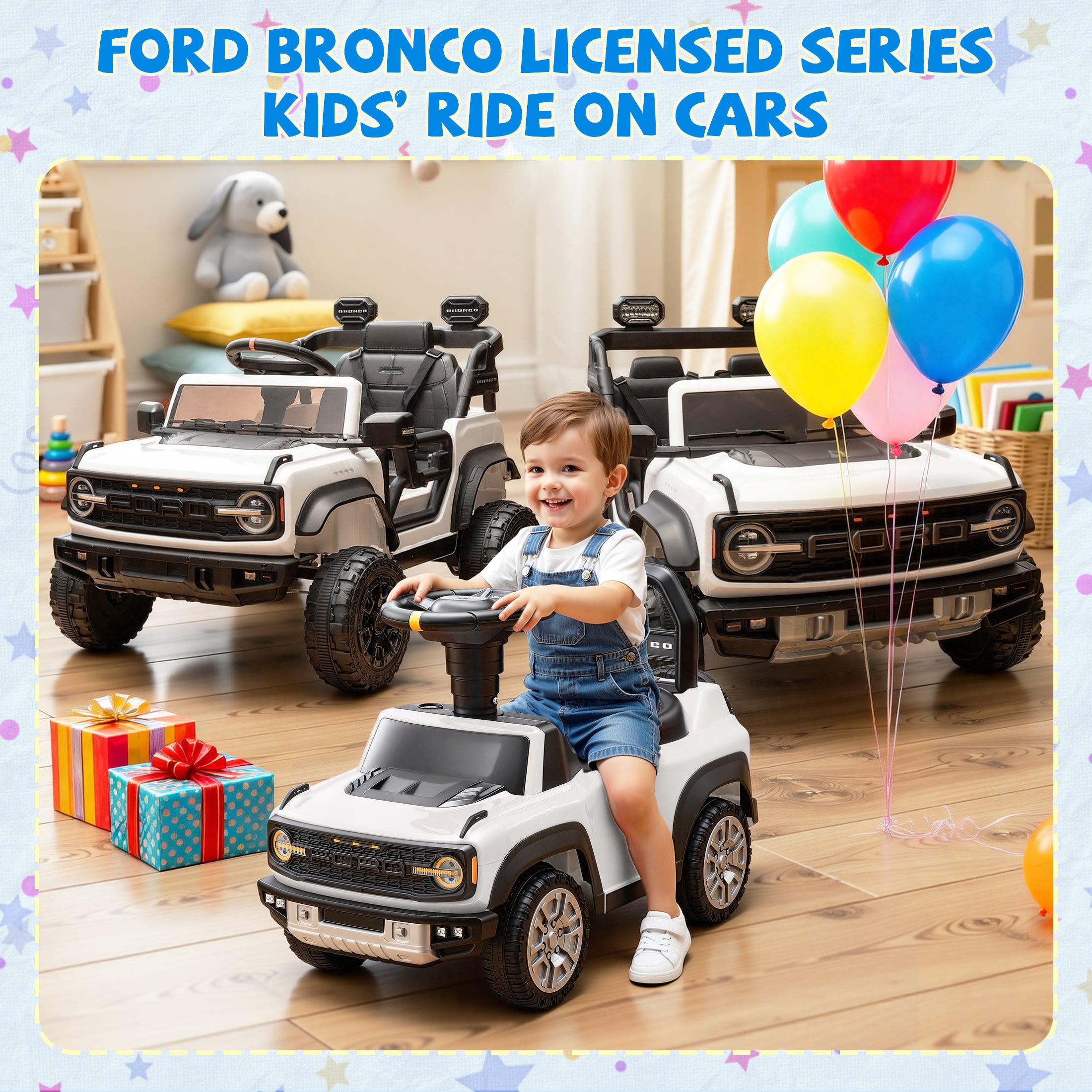 iYofe Ride On Car for Kids, Licensed Ford Bronco Raptor Kids Ride On with Horn, Music, Ride On Toys for Toddlers 18-36 Months