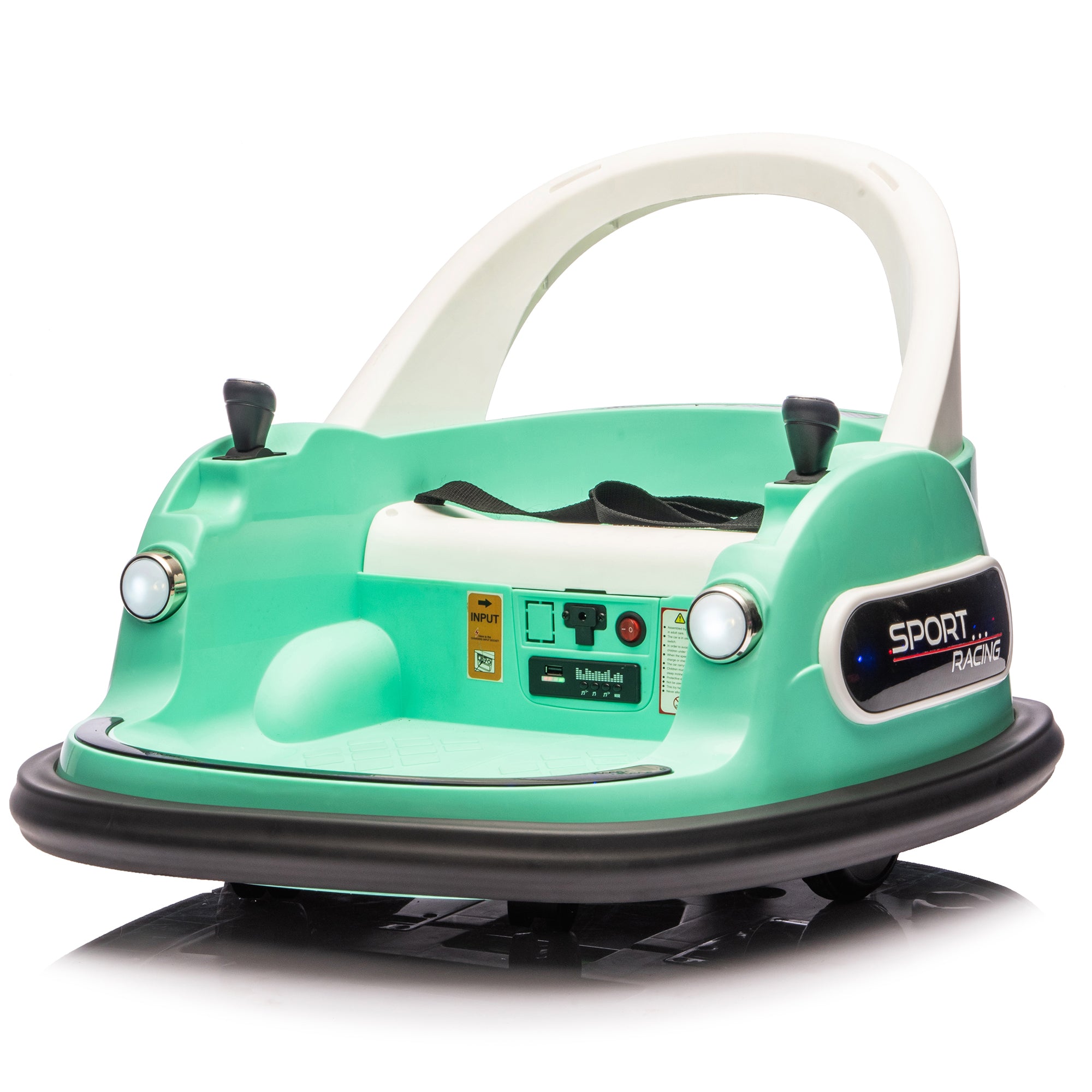 Kids Bumper Car, 12V Ride on Toy with Remote Control, Electric Bumper Car Ride on for Girls Boys Ages 2-5, 360 Degree Spin, Bluetooth, Colorful Light, Seat Belt
