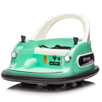 Kids Bumper Car, 12V Ride on Toy with Remote Control, Electric Bumper Car Ride on for Girls Boys Ages 2-5, 360 Degree Spin, Bluetooth, Colorful Light, Seat Belt