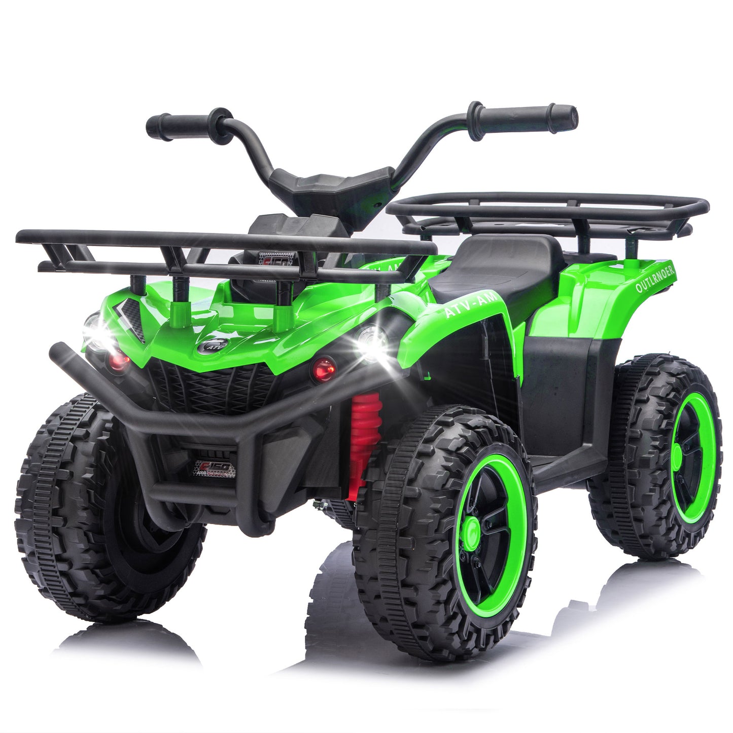 iYofe 24V Big Kids Ride on ATV Quad, Electric 4 Wheeler for Kids 3-6 with Battery Display, Anti-Slip Tires, LED Headlights, Bluetooth, MP3, Storage Racks, Gifts for Birthday & Christmas