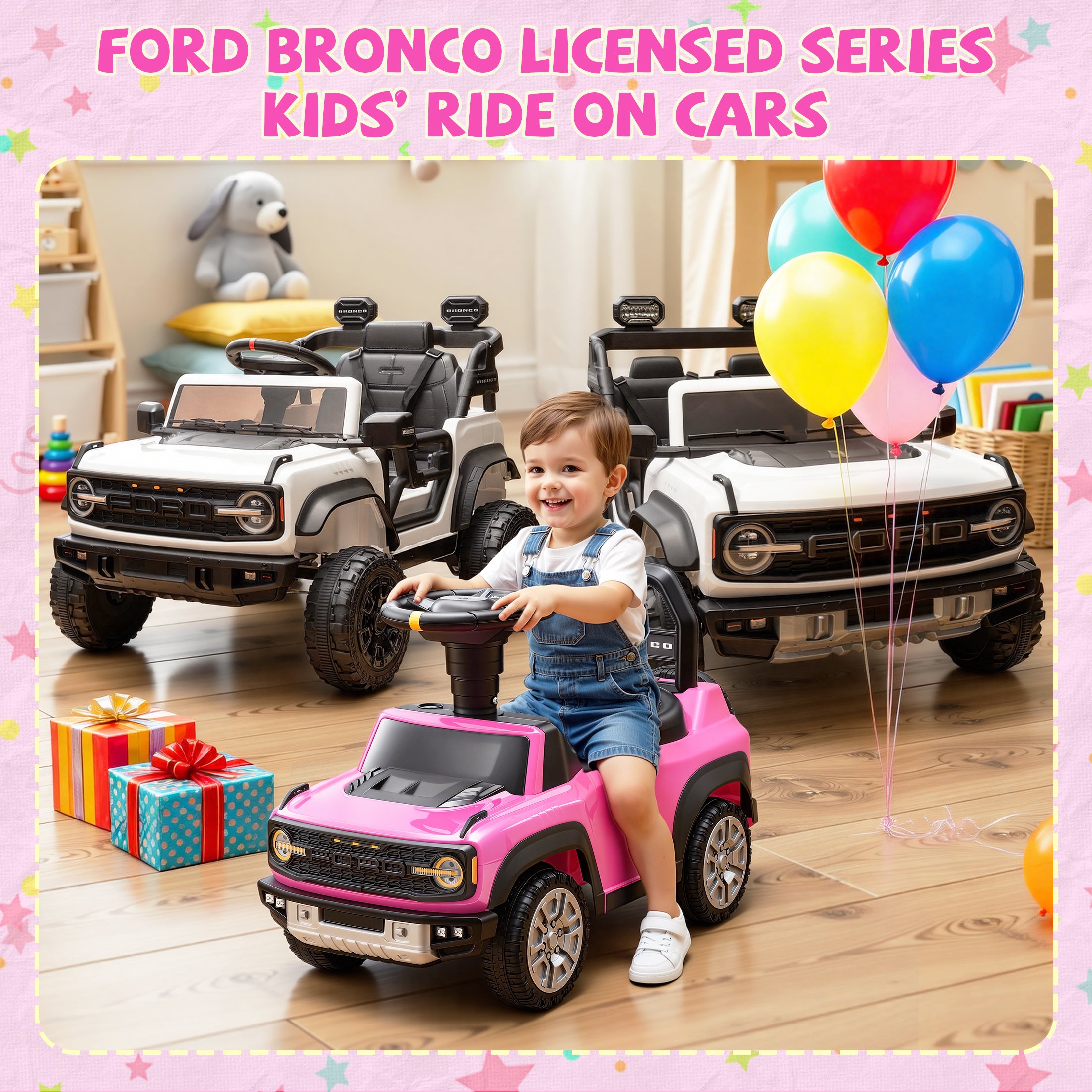 iYofe Ride On Car for Kids, Licensed Ford Bronco Raptor Kids Ride On with Horn, Music, Ride On Toys for Toddlers 18-36 Months