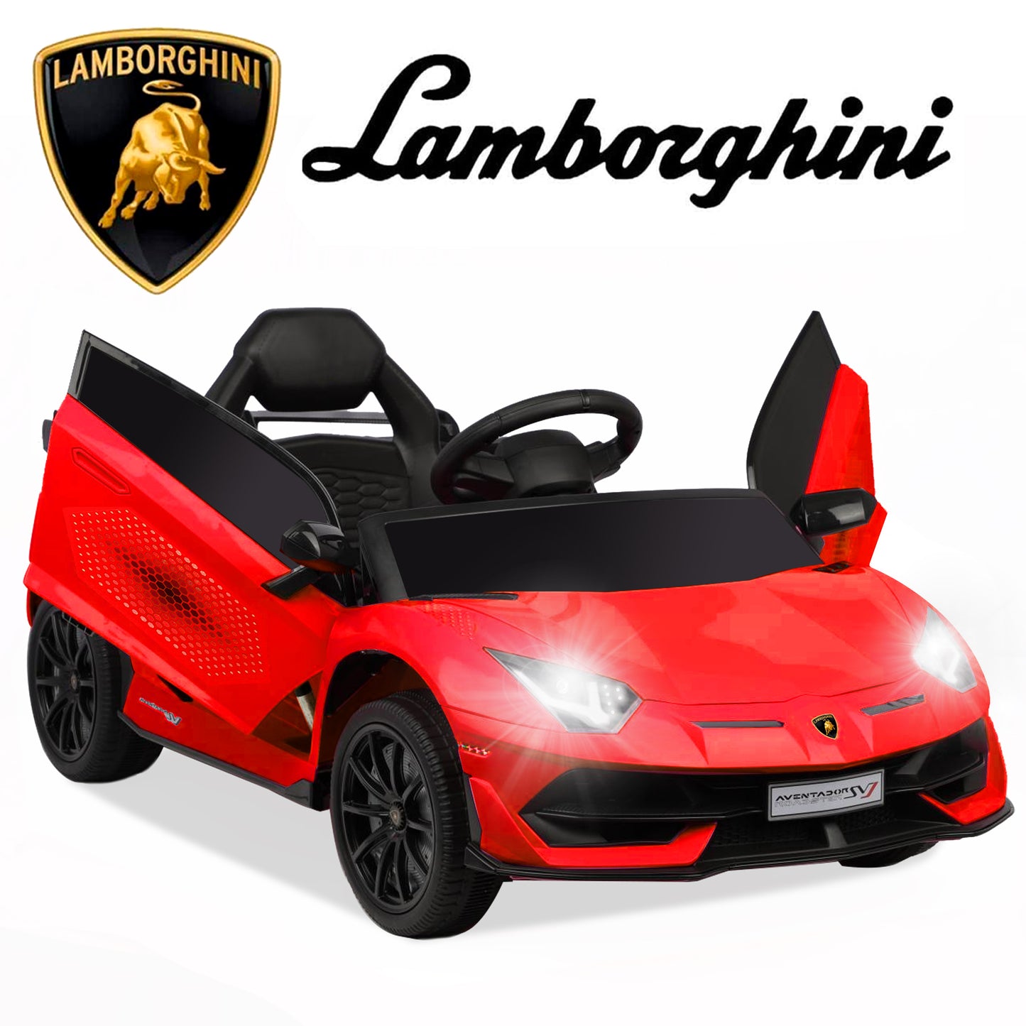 Lamborghini 24 V Ride On Car With Remote Control, Licensed Lamborghini Xago Battery Powered Ride On Sports Toy Cars W/Music/MP3/Bluetooth/LED Light, Electric Car for Kids 3-5,