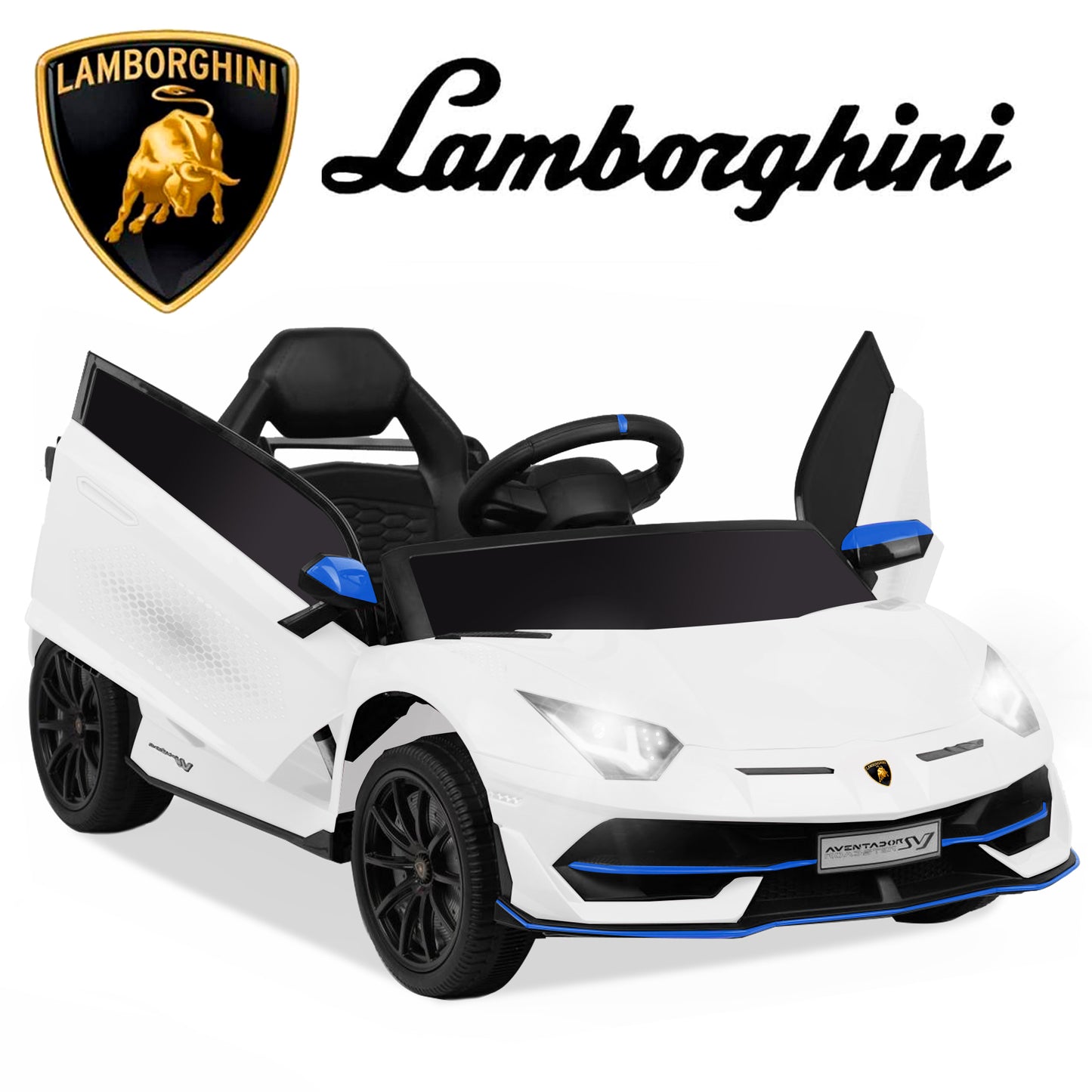 Lamborghini 24 V Ride On Car With Remote Control, Licensed Lamborghini Xago Battery Powered Ride On Sports Toy Cars W/Music/MP3/Bluetooth/LED Light, Electric Car for Kids 3-5,