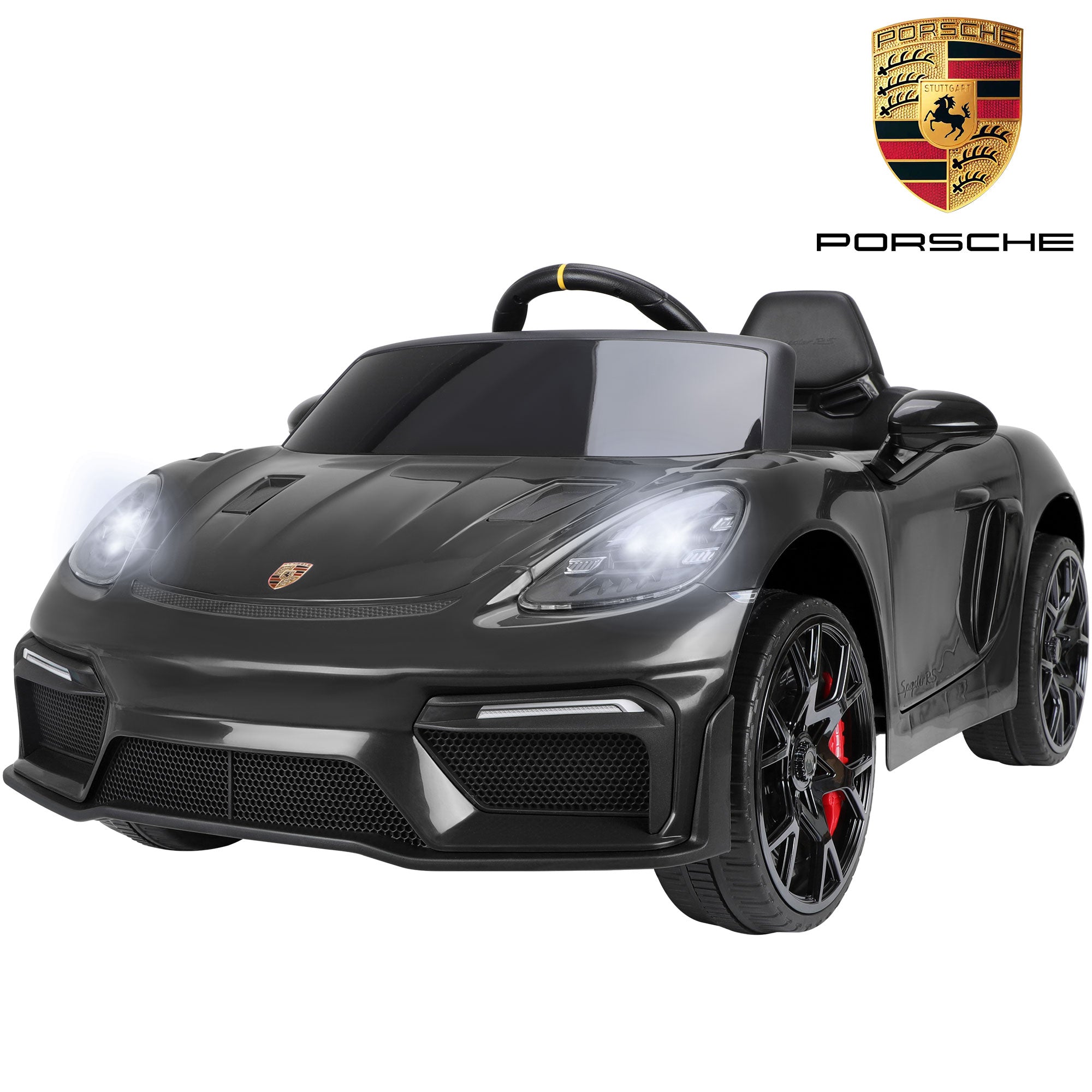 iYofe 12V Licensed Porsche 718 Powered Ride on Car, Toddlers Electric Car with Remote, 4 Wheels Suspension, Ride on Toy for Kids Ages 3-6