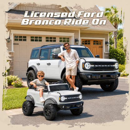 iYofe Ford Bronco Base 24V 2 Seater Ride On Car for Big Kids, Powered Ride On Toy with Parent Remote Control, Bluetooth Music, 4-Wheel Suspension, 3 Speeds, 24V Ride On for Kids Ages 3-8
