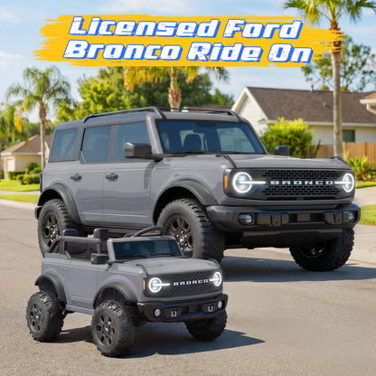 iYofe 24V Ride On Toys for Big Kids 2 Seat, Ford Bronco Base Powered Ride On Cars w/Remote Control, 4 Wheel Spring Suspension, Lights, Bluetooth, Kids Electric Car for Boys Girls Age 3-8, Pink