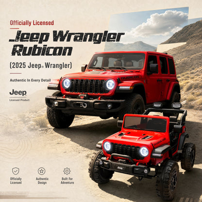 iYofe Jeep Wrangler Rubicon 24V 2 Seater Truck Powered Ride on with Remote Control&Bluetooth
