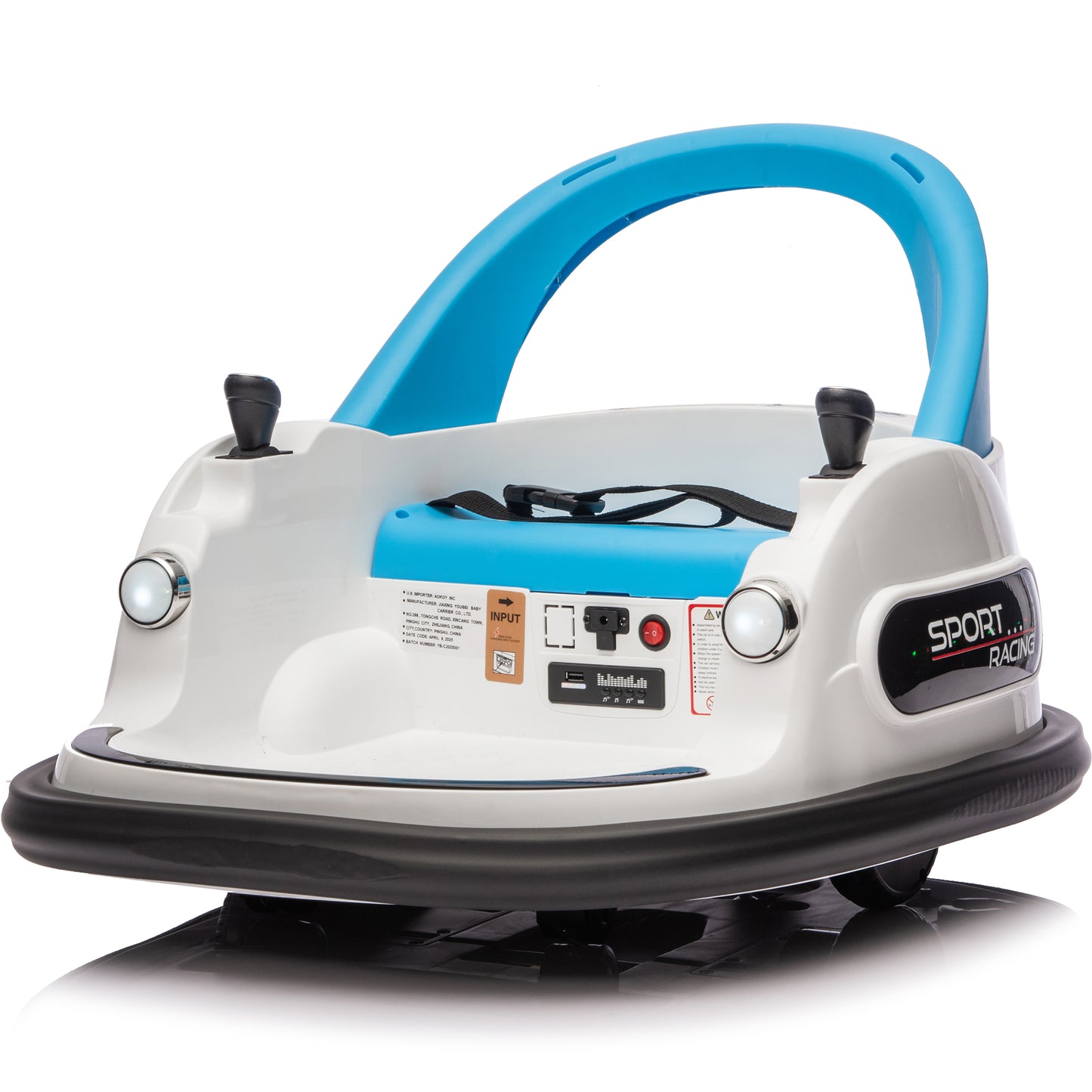 Kids Bumper Car, 12V Ride on Toy with Remote Control, Electric Bumper Car Ride on for Girls Boys Ages 2-5, 360 Degree Spin, Bluetooth, Colorful Light, Seat Belt