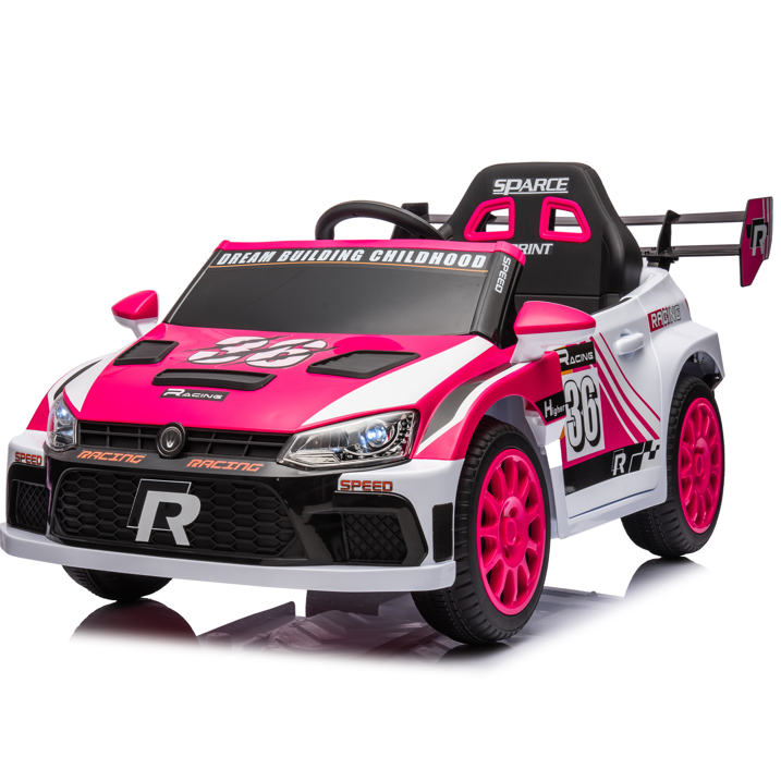 12V Powered Ride on Cars for Kids, 4WD Ride on Toy Cars with Remote Control, Bluetooth, Music Play, LED Lights, 4 Wheels Suspension Rally Car, Safety Belt, Electric Cars for 3-5 Years Boys and Girls