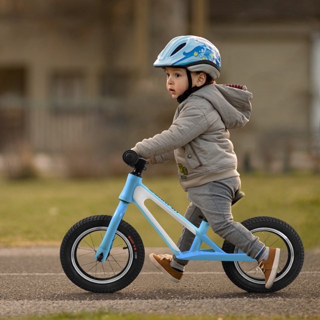 Kids' Balance Bikes for 1 -5 Years Old Boy and Girls, Magnesium Alloy Frame Baby Balance Bike with 12" Rubber Foam Tires, Adjustable Seat Toddler Balance Bike for Toddler Gifts, Blue