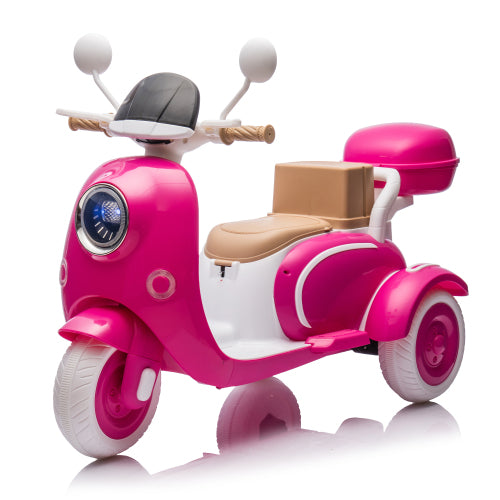 iYofe 12V Electric Motorcycle for Kids, 2 Seater Battery Power Ride on Toys with Slow Start, LED, Music, USB, 3 Wheel Electric Motorcycle for Boy Girl Birthday Gift, Pink