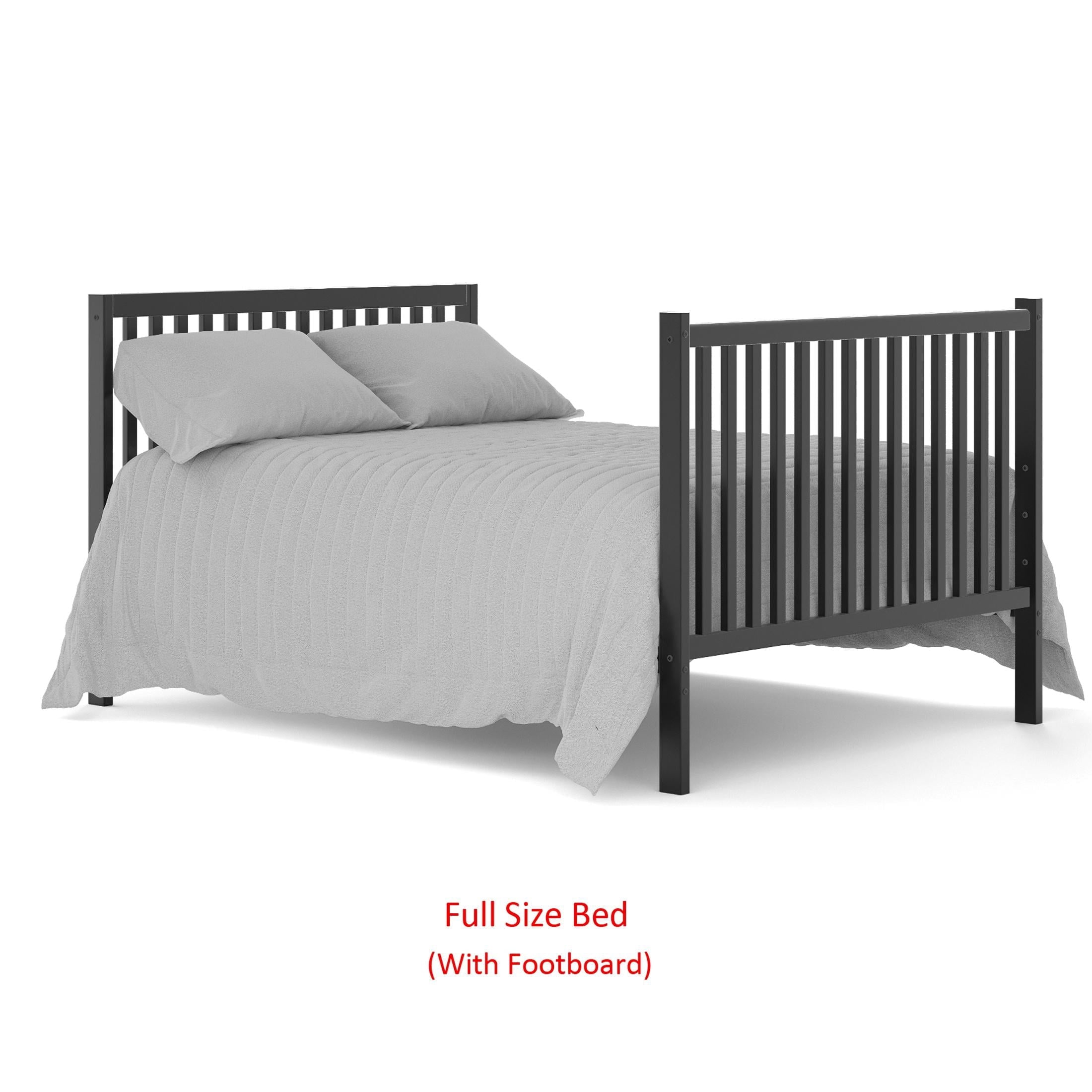 iRerts 5 In 1 Convertible Baby Crib, Wood Convertible Crib Toddler Bed with Wood Legs, Converts from Baby Crib to Toddler Bed, Fits Standard Full-Size Crib Mattress, Easy to Assemble, Black