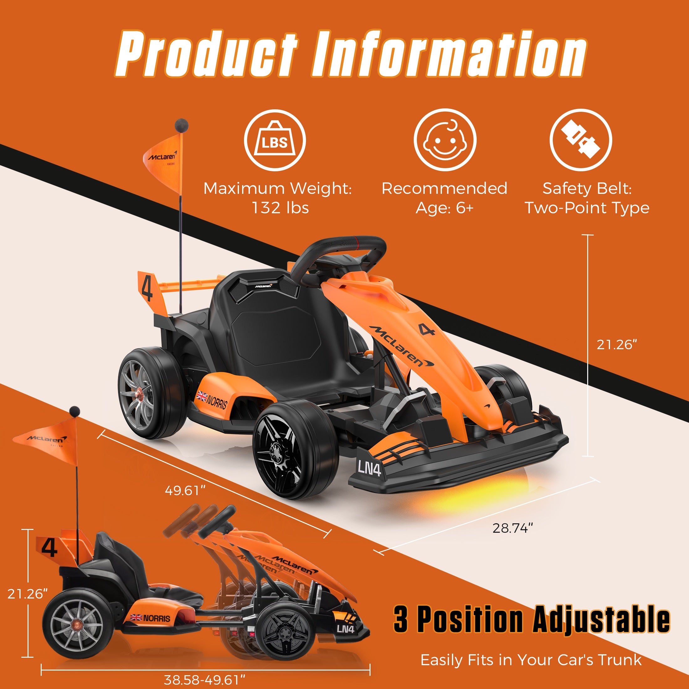 iYofe McLaren Flash Electric Drift Go-Kart