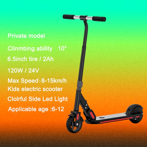 iYofe Kids Electric Scooter 2 Wheels, Fold Scooter with Adjustable Height, LED Digital Display and Lights, Lightweight and Portable Fold Scooter for Boys Girls Gift, Black