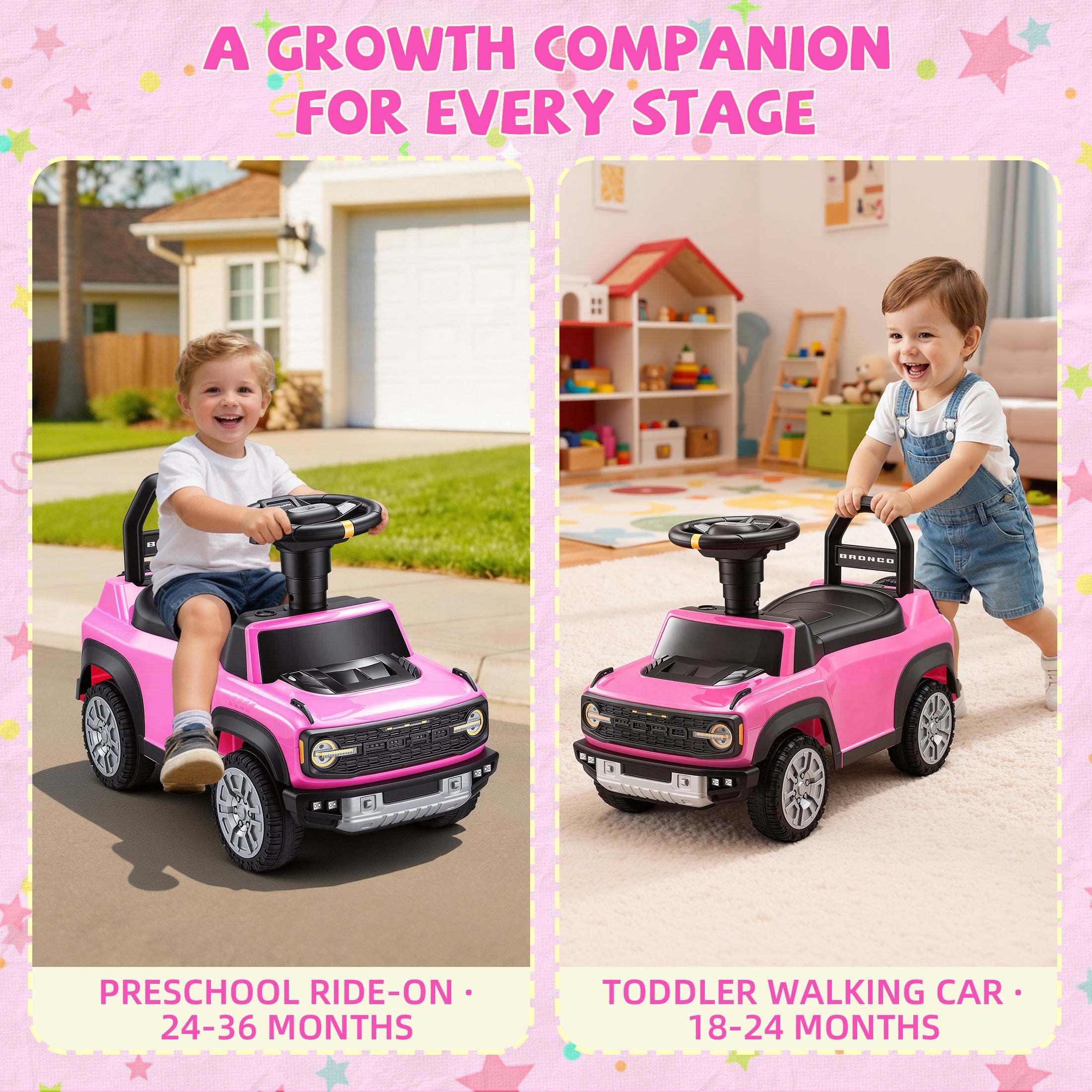 iYofe Ride On Car for Kids, Licensed Ford Bronco Raptor Kids Ride On with Horn, Music, Ride On Toys for Toddlers 18-36 Months