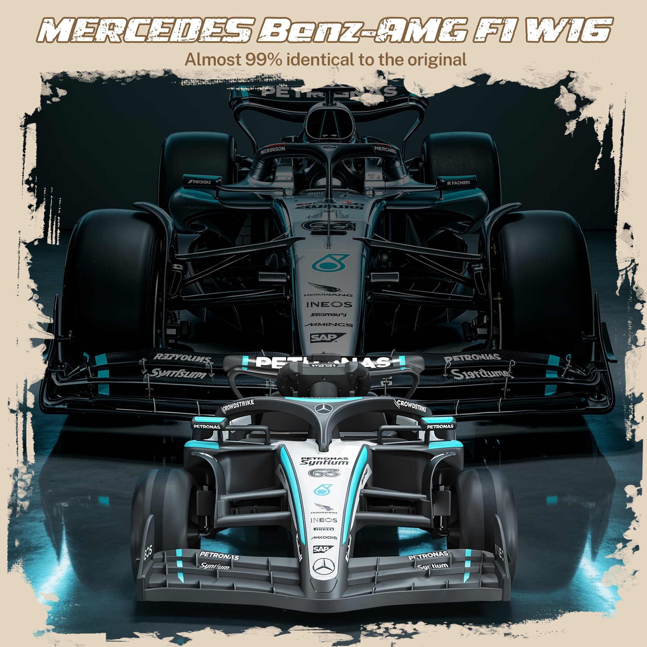 Mercedes-Benz F1 W16 Electric Go Kart, 12V Go Kart for Kids with Remote Control, Soft Start & Soft Stop, Built-in Music, Bluetooth, Ride on Toys for Kids 4-8