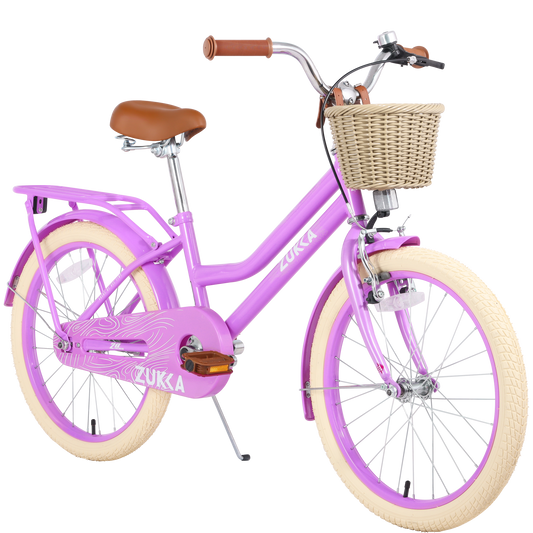 iYofe Girls Bike 20in for 7-10 Years Old Kids Bicycle, Girls Bicycle with Basket and Backseat, Single Speed Girls City Bike