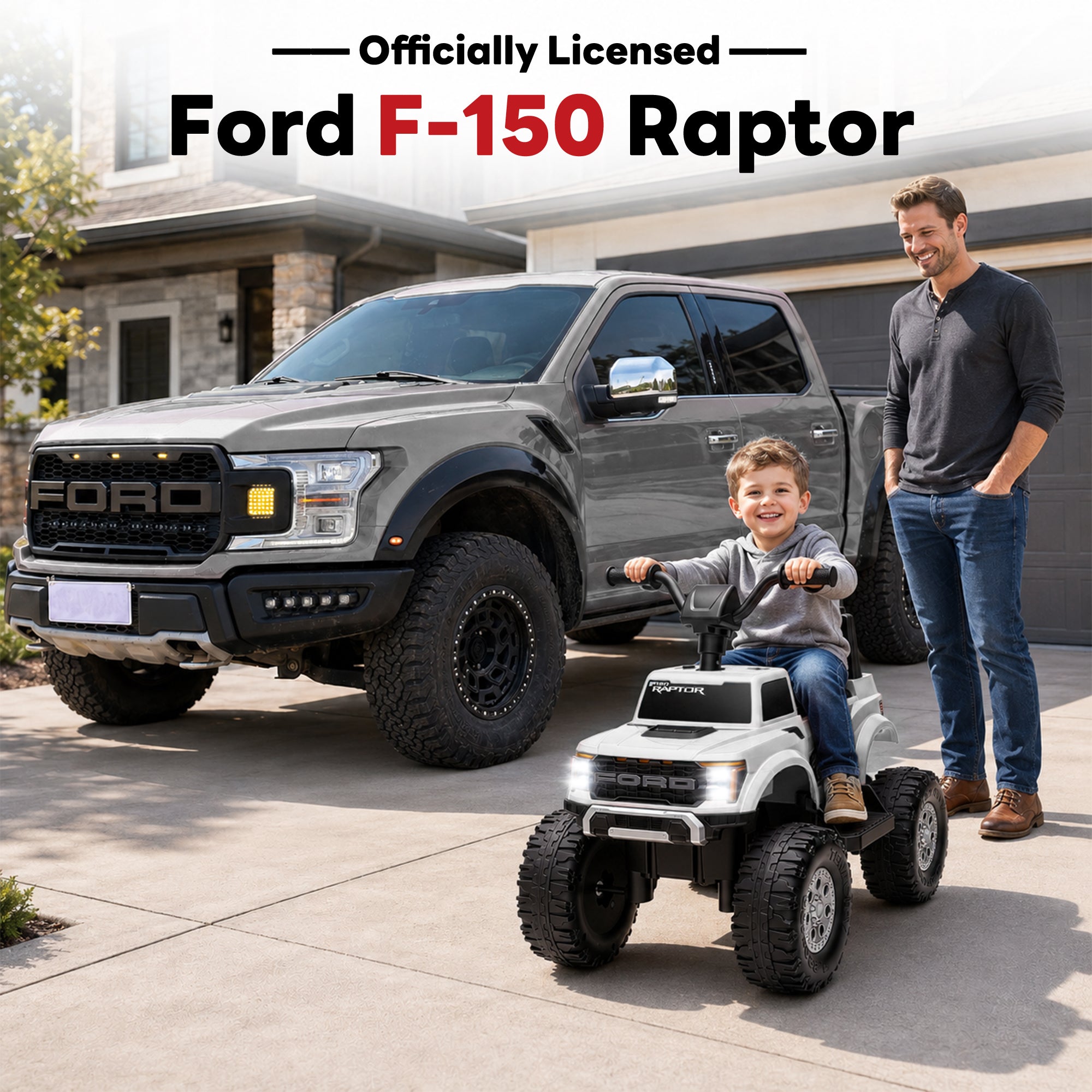 iYofe 12V Ford F-150 Kids ATV Ride on, Battery Powered Ride on Toy w/LED Lights, 4 Wheelers for Kids Toddlers