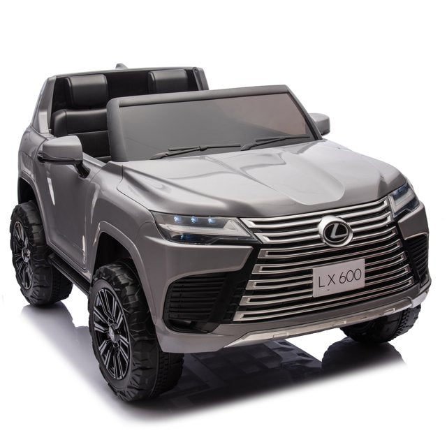 LEXUS LX600 24V 2 Seater Ride on Car for Kids, 4 Wheel Suspension Electric Cars with Remote Control, Bluetooth, Music, Adjustable Volume, Power Display, Ride on Toy Cars for Boys Girls