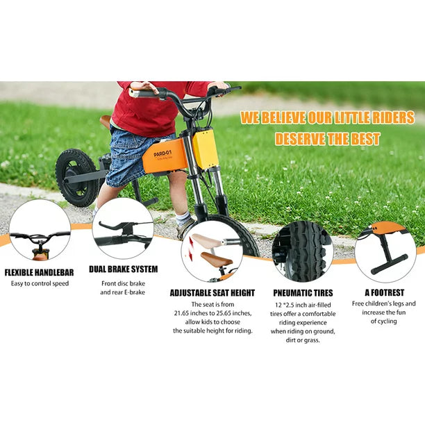 24V Electric Balance Bicycles for Kids 6-10, 200W Dirt Bicycles with Mobile App, Gps, Removable Battery 12" Tire, Ride on Toy Dirt Bike for Kids 6-10 Years Old Boys & Girls, Gray