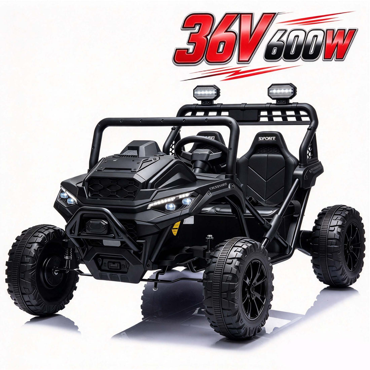 36 Volt UTV Ride on Toys for Big Kids, 2 Seater 600W Kids Dirt Bike, 4-8 MPH Speed, Metal Frame, Bluetooth Music, Four Wheeler Carros Eléctricos Para Niños