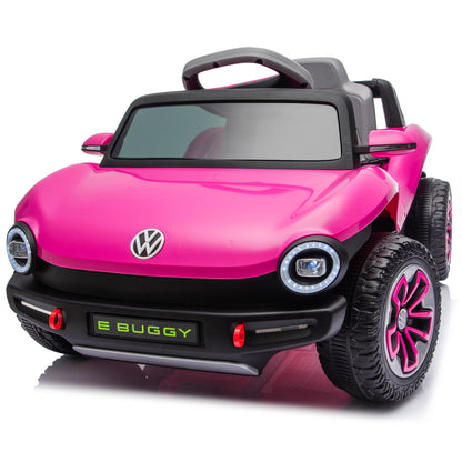 Volkswagen Beetle 12V Kids Ride On Car with Remote Control, Powered Electric Car for Kids, Ride On Toy with 4 Wheel Suspension, Bluetooth Music, LED Headlights, Cars for Kids Ages 3–5, Blue