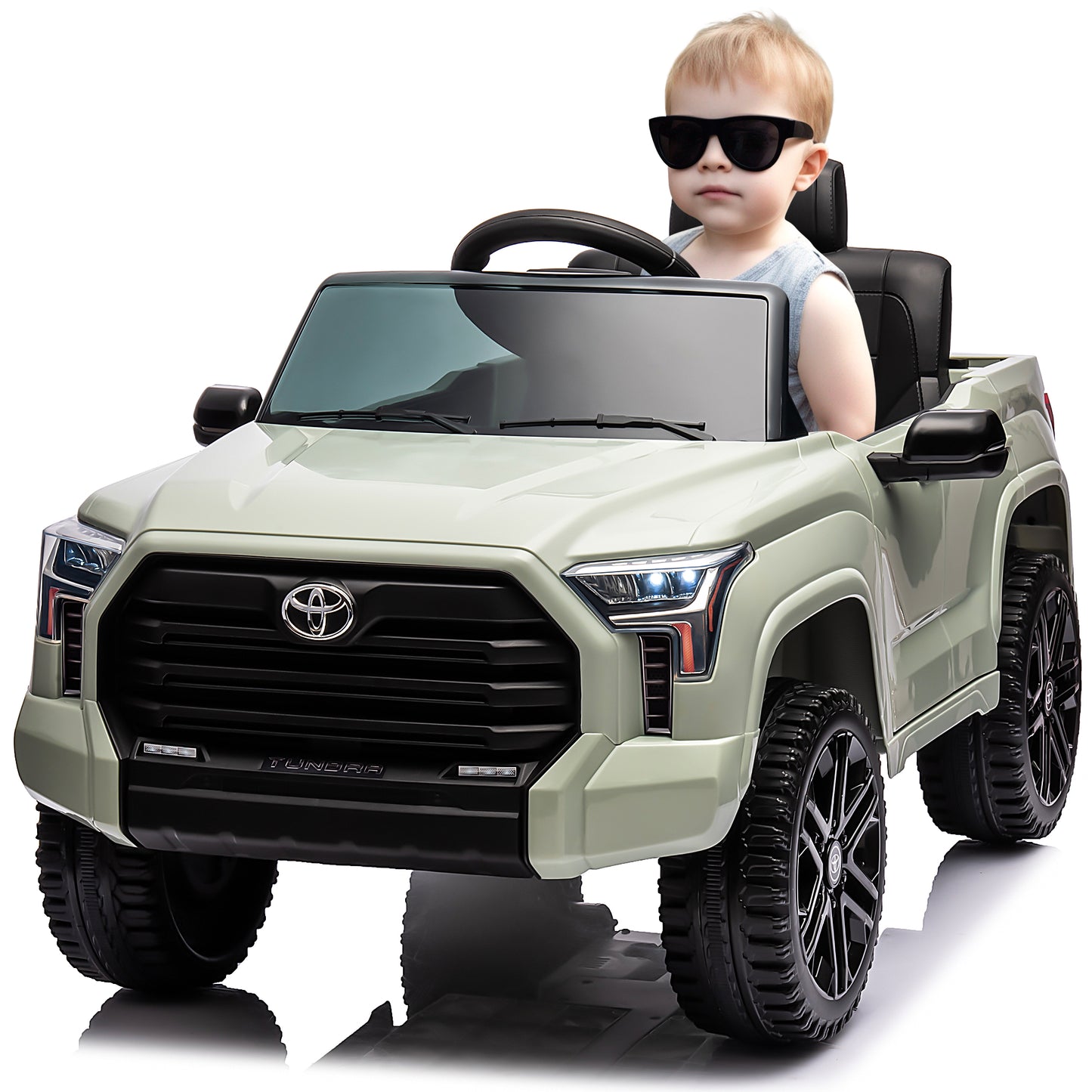 Toyota Tundra Pickup 12V 7A Ride On Cars for Kids, Ride On Toys with Remote Control, Battery Powered Kids Electric Vehicles with Bluetooth Music, USB, Electric Cars for Kids Boys Girls Gifts, Green