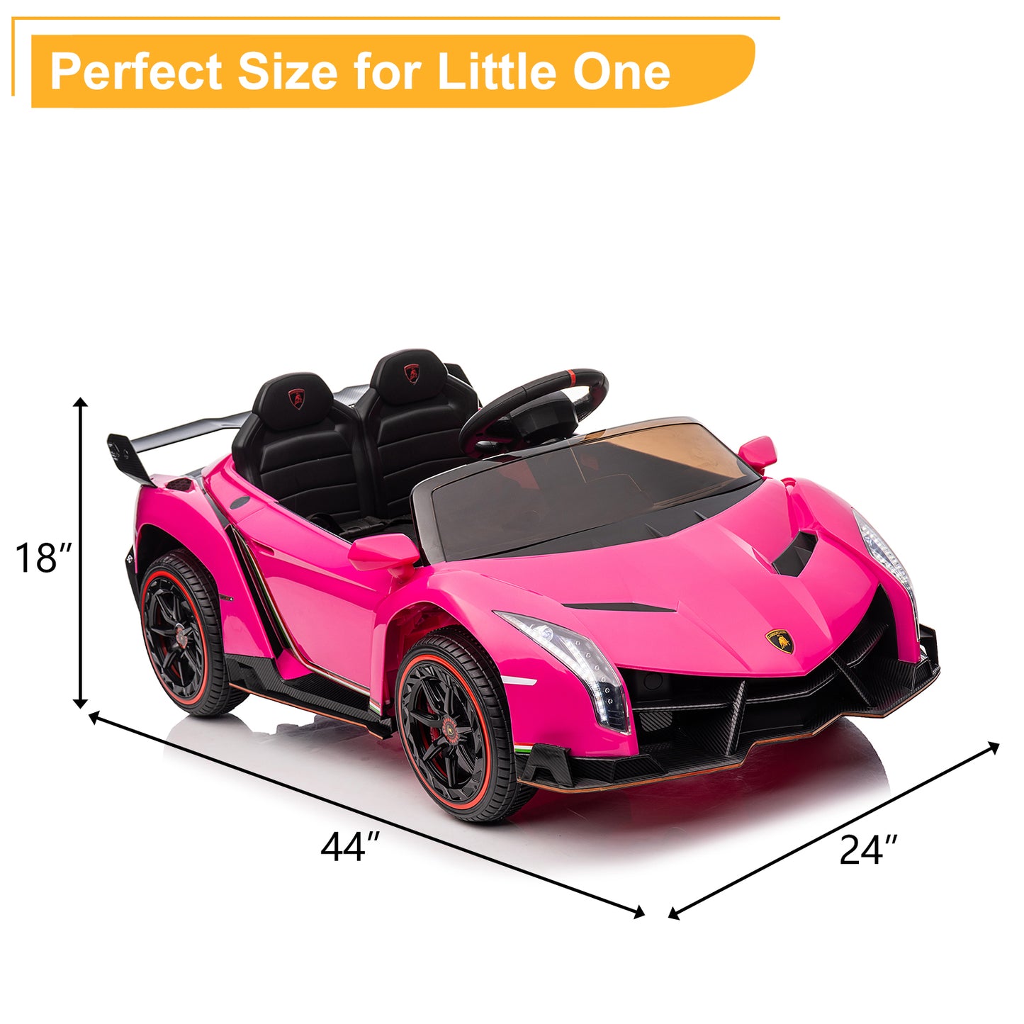 12V Lamborghini Ride on Car with Remote Control Ride on Toy for Boys and Girls 3-6 Years Old Battery Powered Kids Electric Vehicle Ride on Truck, Rocking Mode