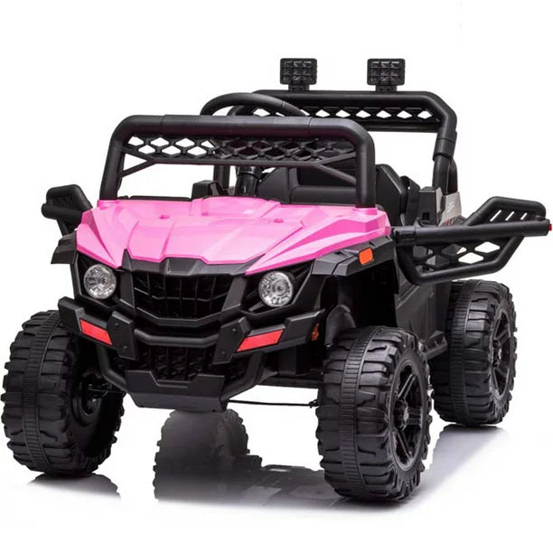 iYofe Pink 12V Powered Ride on Car for Kids, Electric Car Truck with Remote Control, MP3 Player, Horn, LED Lights, 3 Speeds, Kids Ride on Toys for Boys Girls 2-4 Years Old