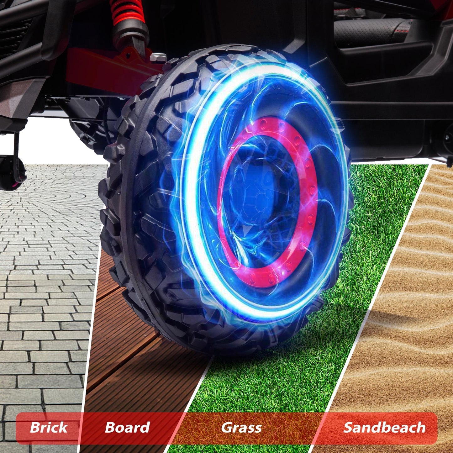 iYofe 24V Ride on Toys for Big Kids, Kids Ride on Car for Boys Girls 3-6, Powered Ride on UTV Electric Cars for Kids with Remote Control, Bluetooth Music, LED Lights, 4 Wheels Spring Suspension, Red