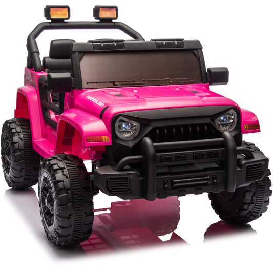 iYofe 12V Ride on Toys for Kids, Powered Ride on Cars with Remote Control, Bluetooth Music, USB/MP3 Port, LED Light, 4 Wheel Suspension, Kids Electric Cars for Boys Girls Ages 2-5 Gifts, Pink
