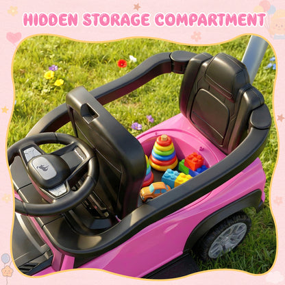 iYofe 3 In 1 Push Cars for Kids, Licensed Ford Bronco Ride On Toys w/Adjustable Handle, Canopy, Armrest Guardrail, Horn, Silent Wheels, Boys Girls Ride On Car for Toddlers Ages 18-36 Month