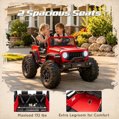 iYofe Jeep Wrangler Rubicon 24V 2 Seater Truck Powered Ride on with Remote Control&Bluetooth