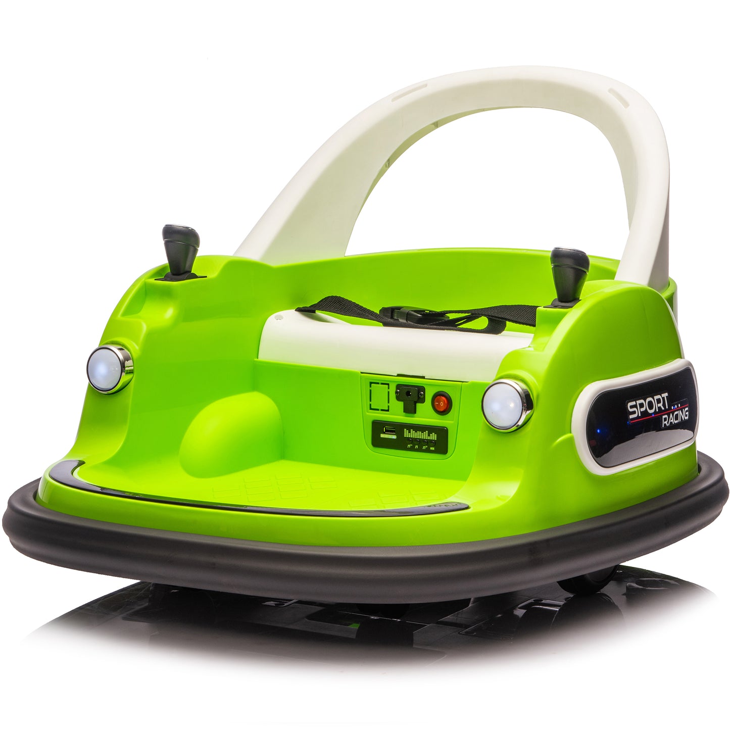 Kids Bumper Car, 12V Ride on Toy with Remote Control, Electric Bumper Car Ride on for Girls Boys Ages 2-5, 360 Degree Spin, Bluetooth, Colorful Light, Seat Belt