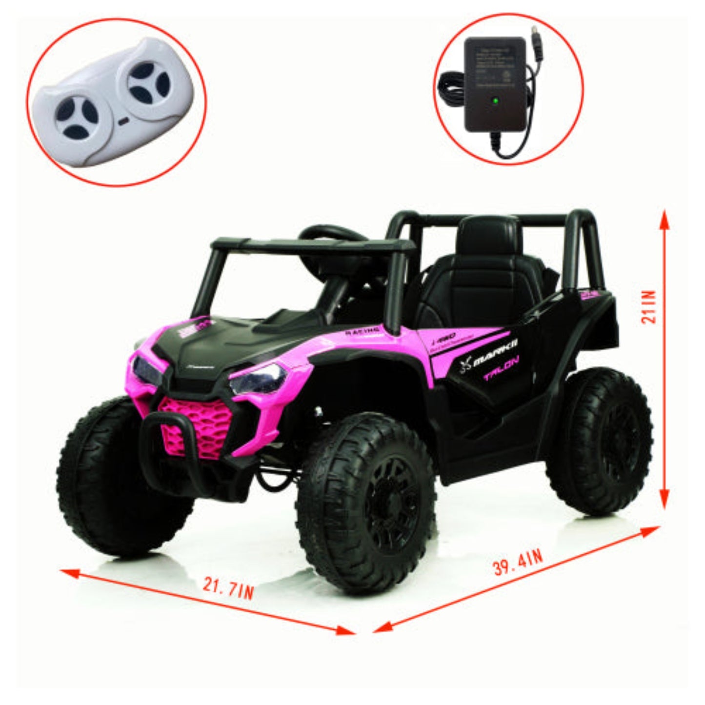 12V Ride On Car Toys with Remote Control, Kids Electric Car with Manipulation Platform, LED Lights, USB, Kids UTV Toy for Boys Girls 3-6 Years