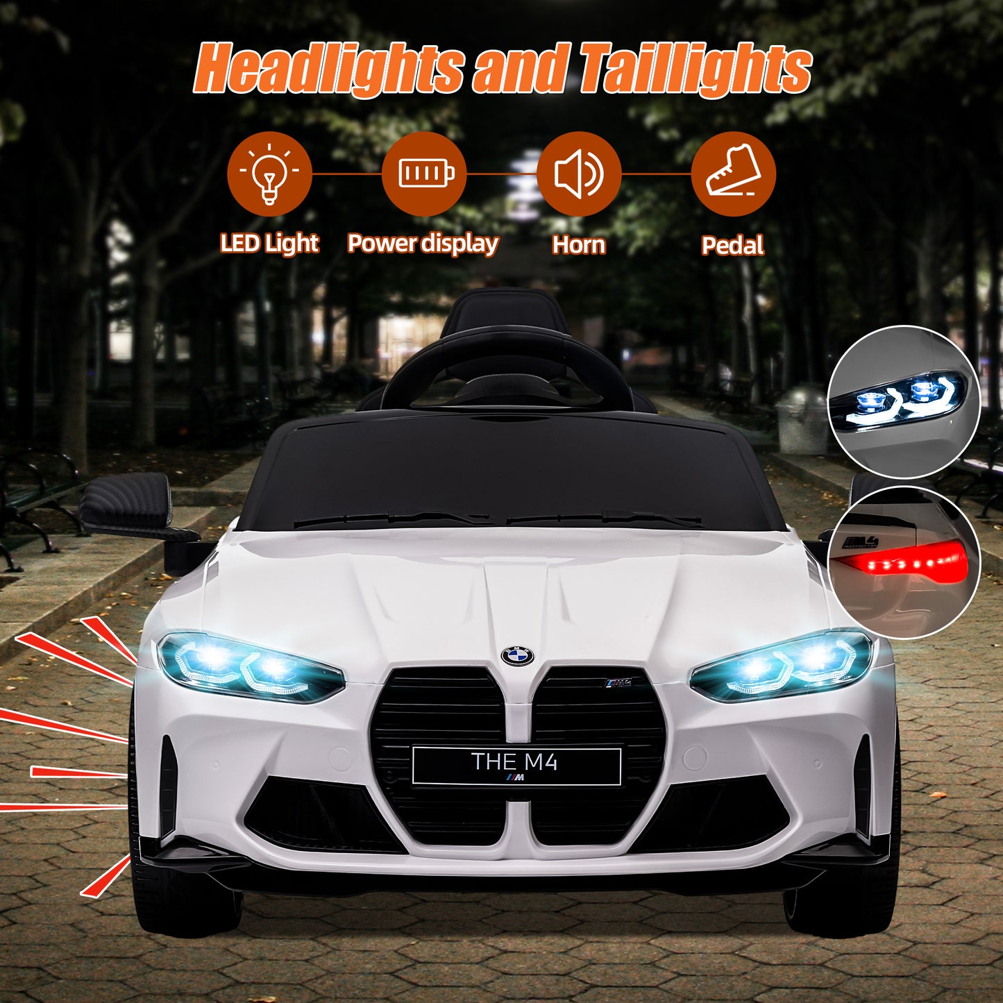 BMW 12V Ride on Car with Remote Control Ride on Toy for Boys and Girls 3-6 Years Old Powered Kids Electric Vehicle, Bluetooth