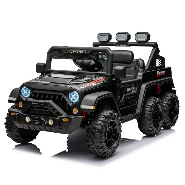 24V Powered Ride on PickUp Truck for Kids, 4 Wheels Suspension Electric Ride on Cars Toys with Remote Control, LED Light, Bluetooth music, Rear Storage, 6 Wheels Ride on Toys for 3-8 Years Boys Girls