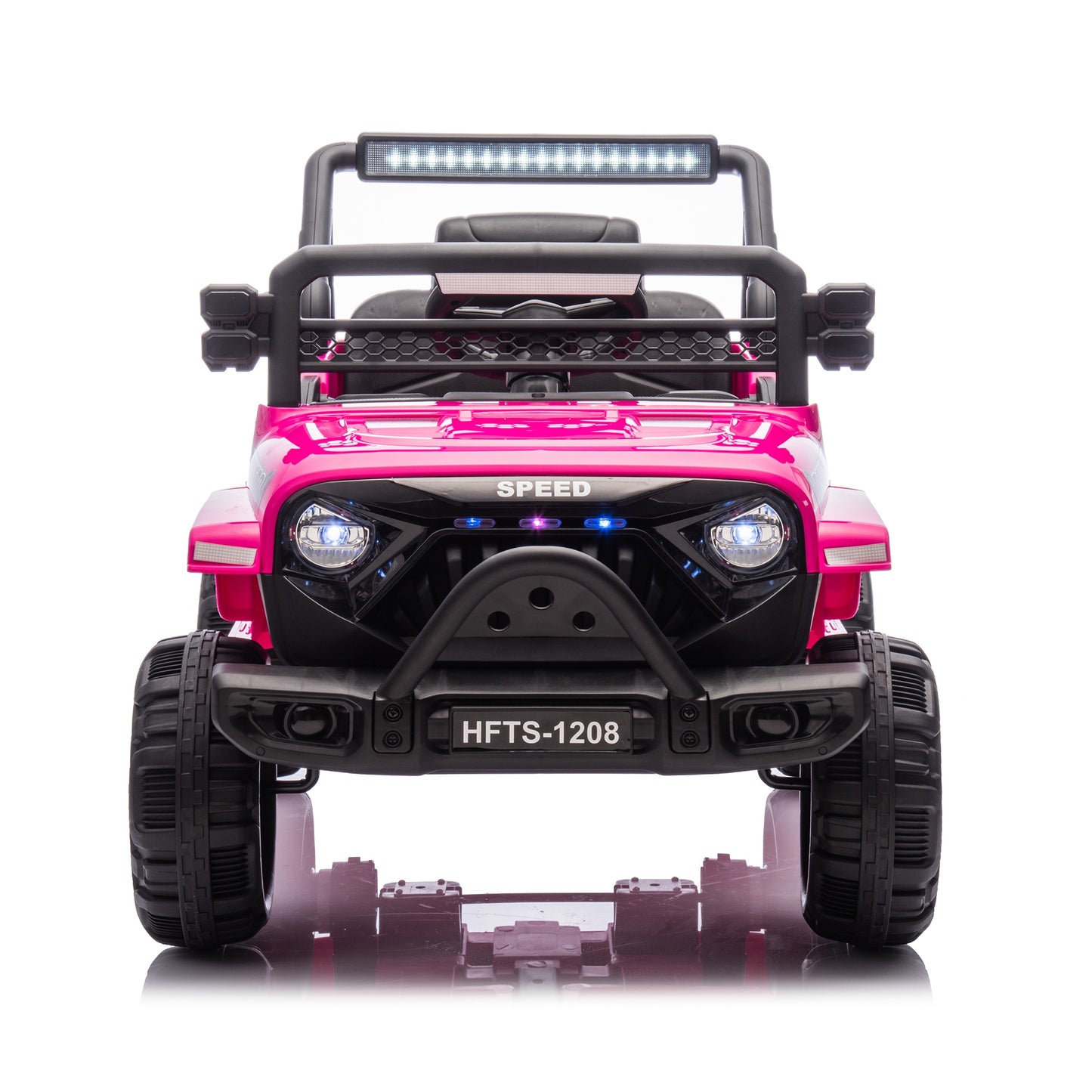 12V Powered Ride on Truck, Ride on Toy Car with Remote Control, Kids Car Electric Vehicles for Boys Girls with Microphone Jack, 4 Wheeler Suspension, Bluetooth, MP3/USB, 3 Speeds, LED Lights, Pink