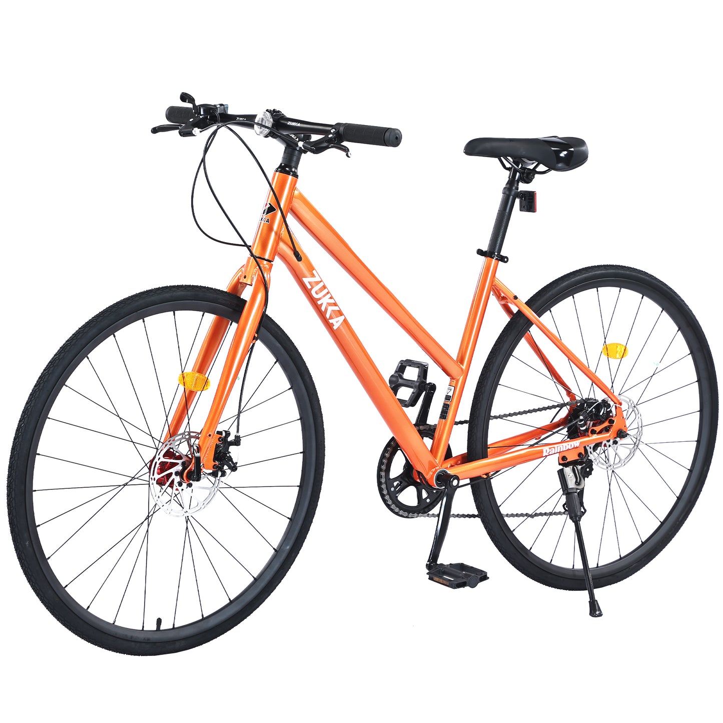 Hybrid Bike 700C for Men and Women, Shimano 7 Speed Road Bike for Adults, City Bicycle with Disc Brake, 85% Pre-assembled