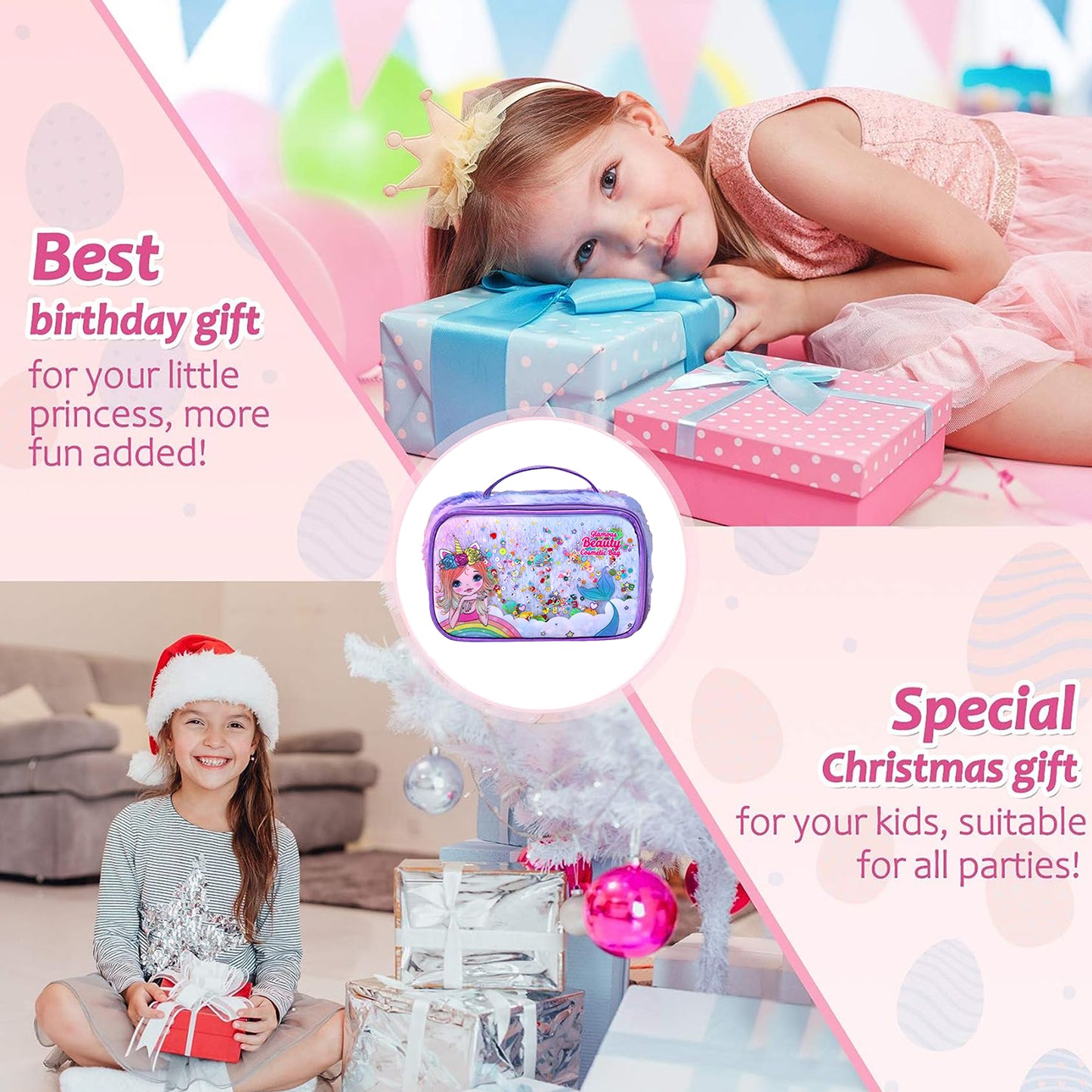 Kids Makeup Set for Girl, iRerts 31Pcs Girls Real Washable Makeup Kit with Crown, Little Girls Princess Play Make Up Birthday Gift Toys for Toddler Kid Girls Children Age 3 4 5 6 7 8 9 Year Old