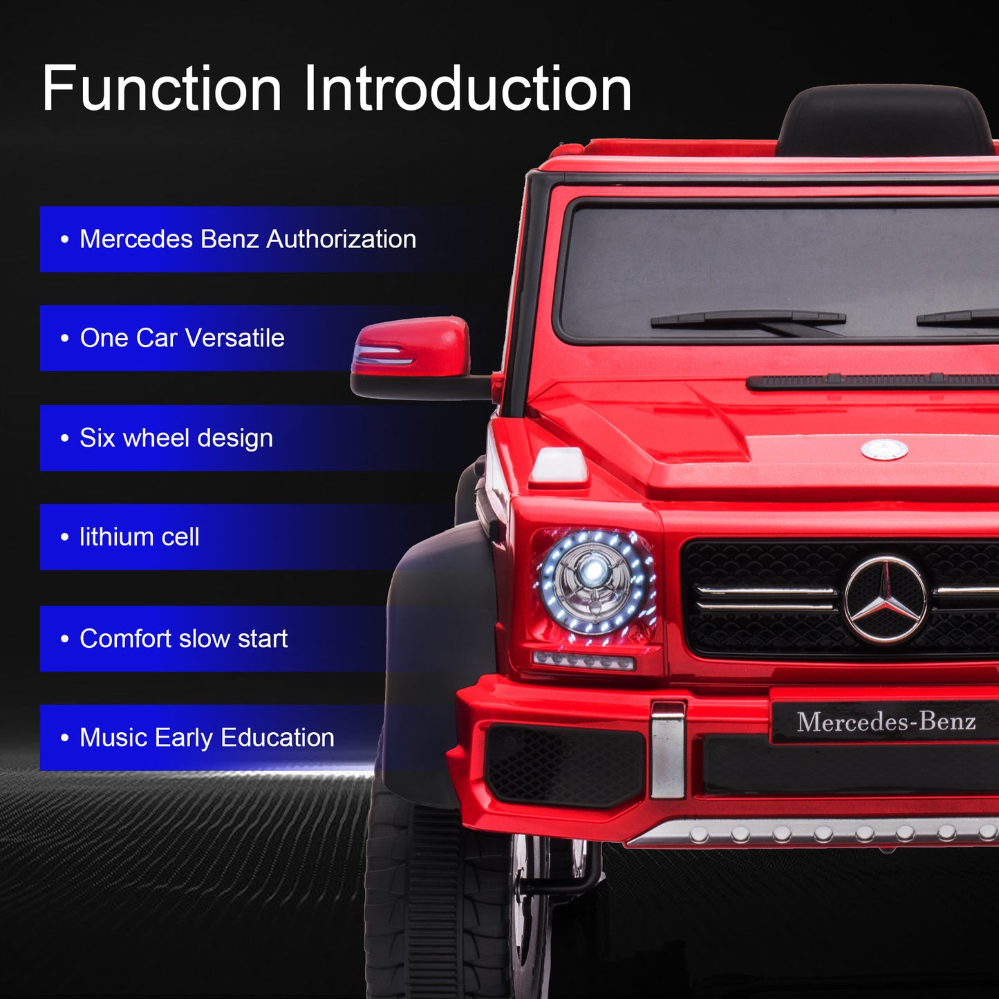 iYofe Licensed Mercedes Benz G63 Car Vehicles with Remote Control, 24V Powered  Ried on cars Safety Belt, MP3 Player, Electric Vehicle for Boy & Gril, Red