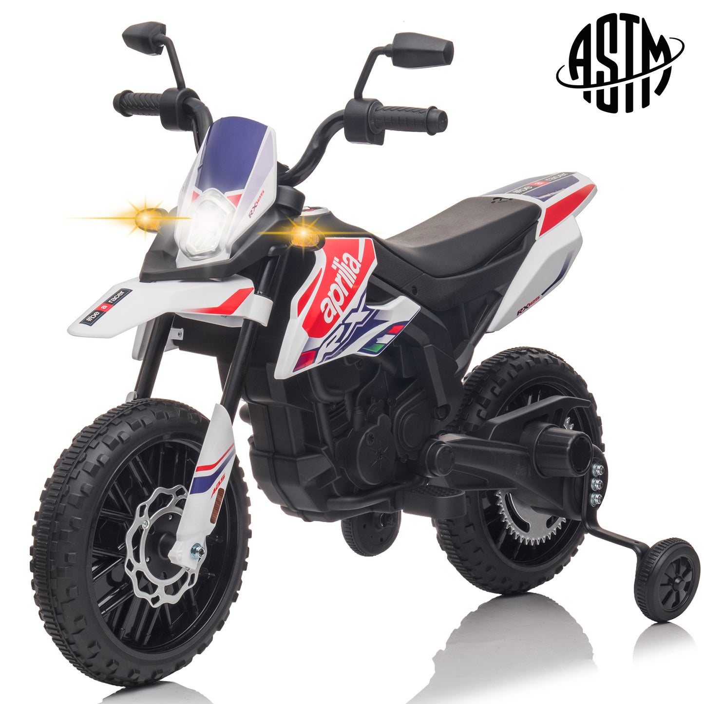 12V Ride on Motorcycle Powered Electric Dirt Bike for Kids Age 3-8, Ride on Toy for Boys and Girls, LED Light