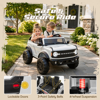 iYofe Ford Bronco Base 24V 2 Seater Ride On Car for Big Kids, Powered Ride On Toy with Parent Remote Control, Bluetooth Music, 4-Wheel Suspension, 3 Speeds, 24V Ride On for Kids Ages 3-8