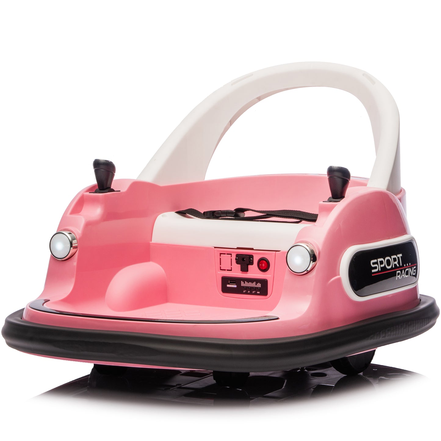 Kids Bumper Car, 12V Ride on Toy with Remote Control, Electric Bumper Car Ride on for Girls Boys Ages 2-5, 360 Degree Spin, Bluetooth, Colorful Light, Seat Belt