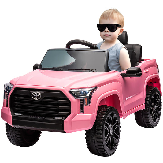 Toyota Tundra Pickup 12V 4.5A Ride On Cars for Kids, Ride On Toys with Remote Control, Battery Powered Kids Electric Vehicles with Bluetooth Music, USB, Electric Cars for Kids Boys Girls Gifts, Pink