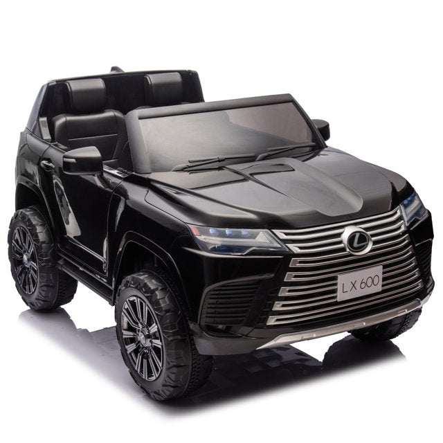 LEXUS LX600 24V 2 Seater Ride on Car for Kids, 4 Wheel Suspension Electric Cars with Remote Control, Bluetooth, Music, Adjustable Volume, Power Display, Ride on Toy Cars for Boys Girls